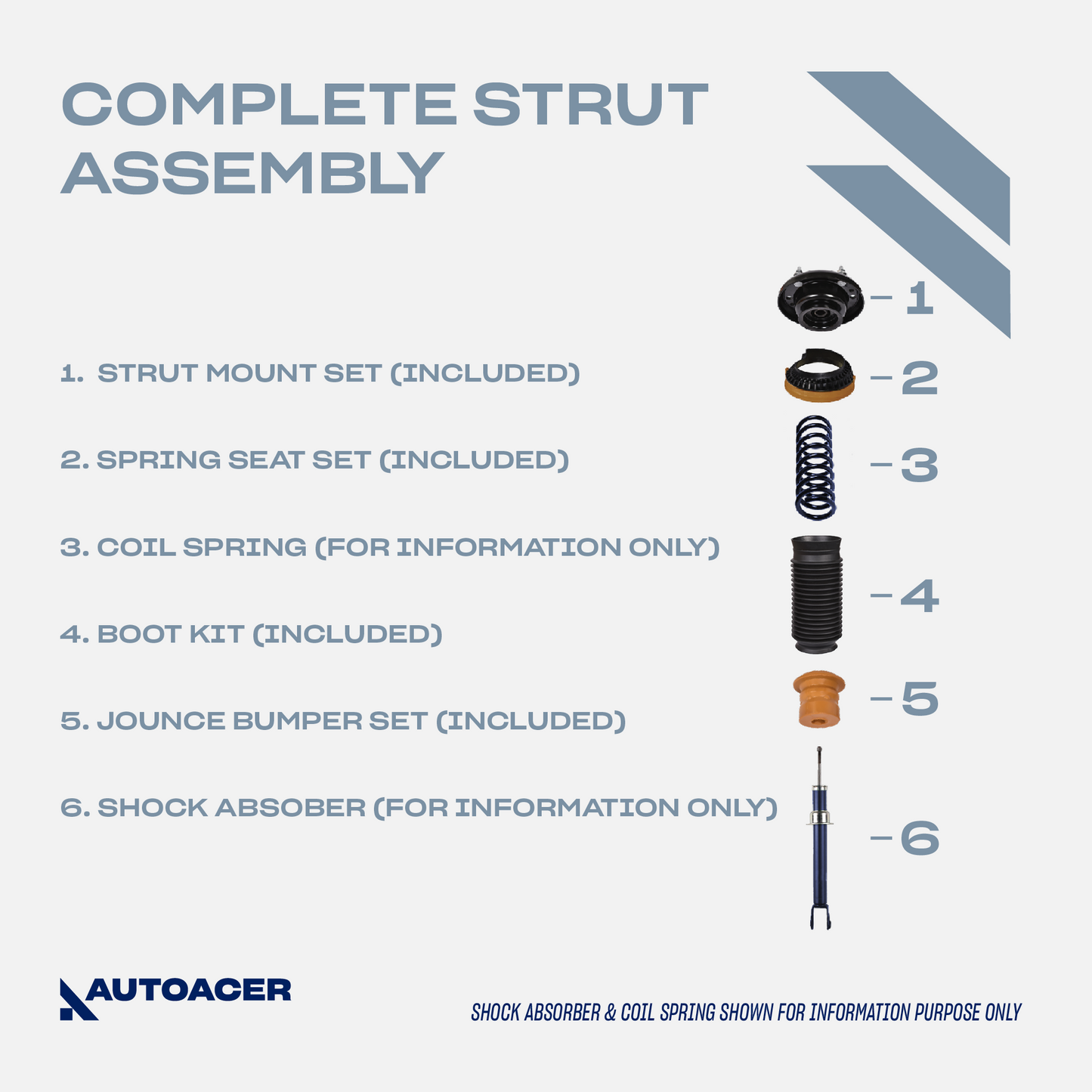 AUTOACER -10p Front Strut Mounts Boot Spring Seat Kit For Jaguar S-Type XF XK XJ