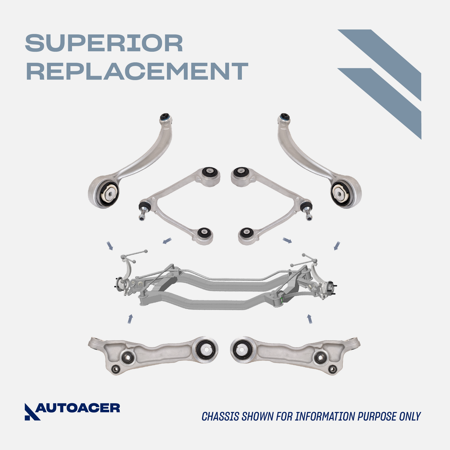 AUTOACER -6p Front Suspension Upper Lower Control Trailing Arms for Jaguar XJ XK Super Eight