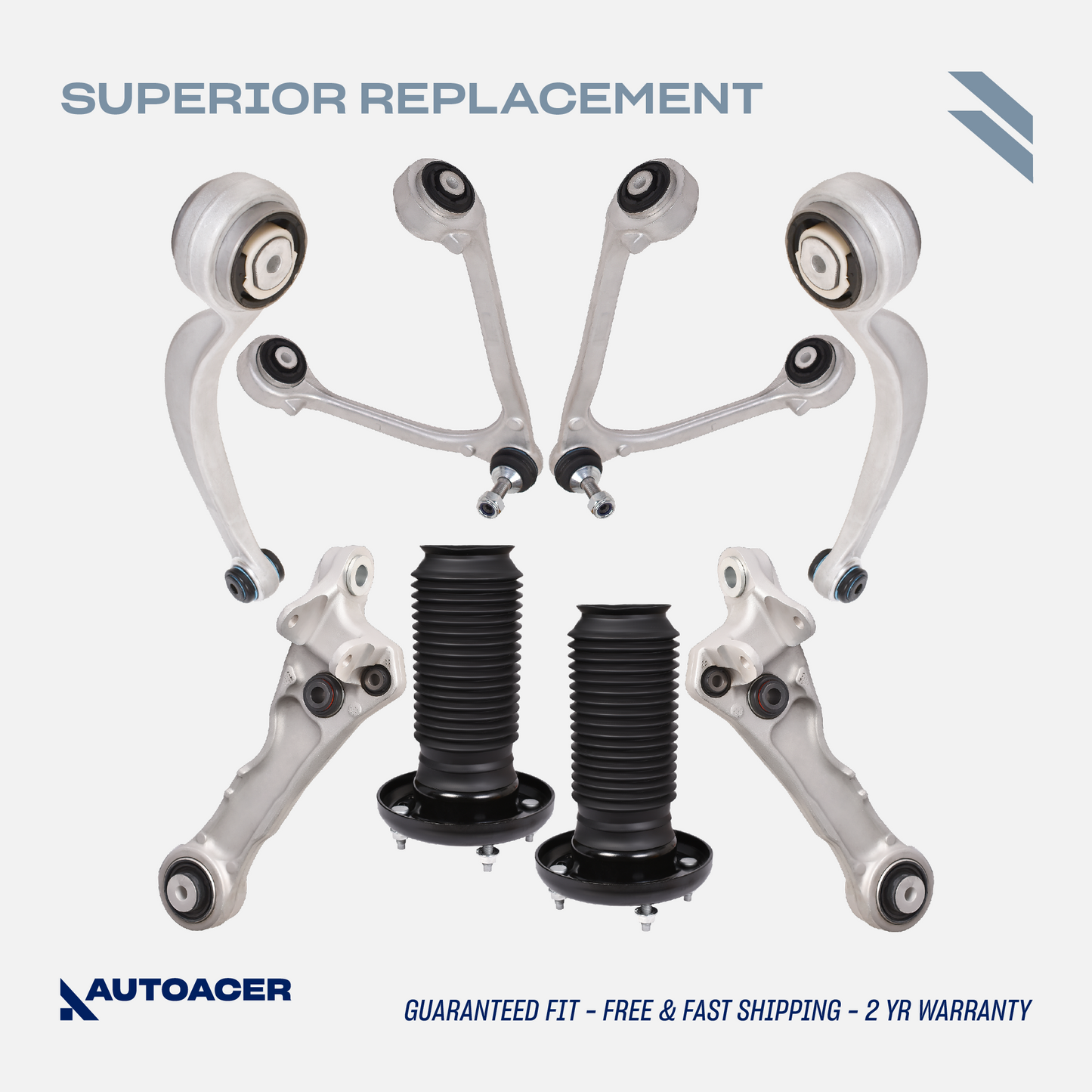 AUTOACER -16p Front Upper Lower Control /Trailing Arms & Strut Mounts for Jaguar