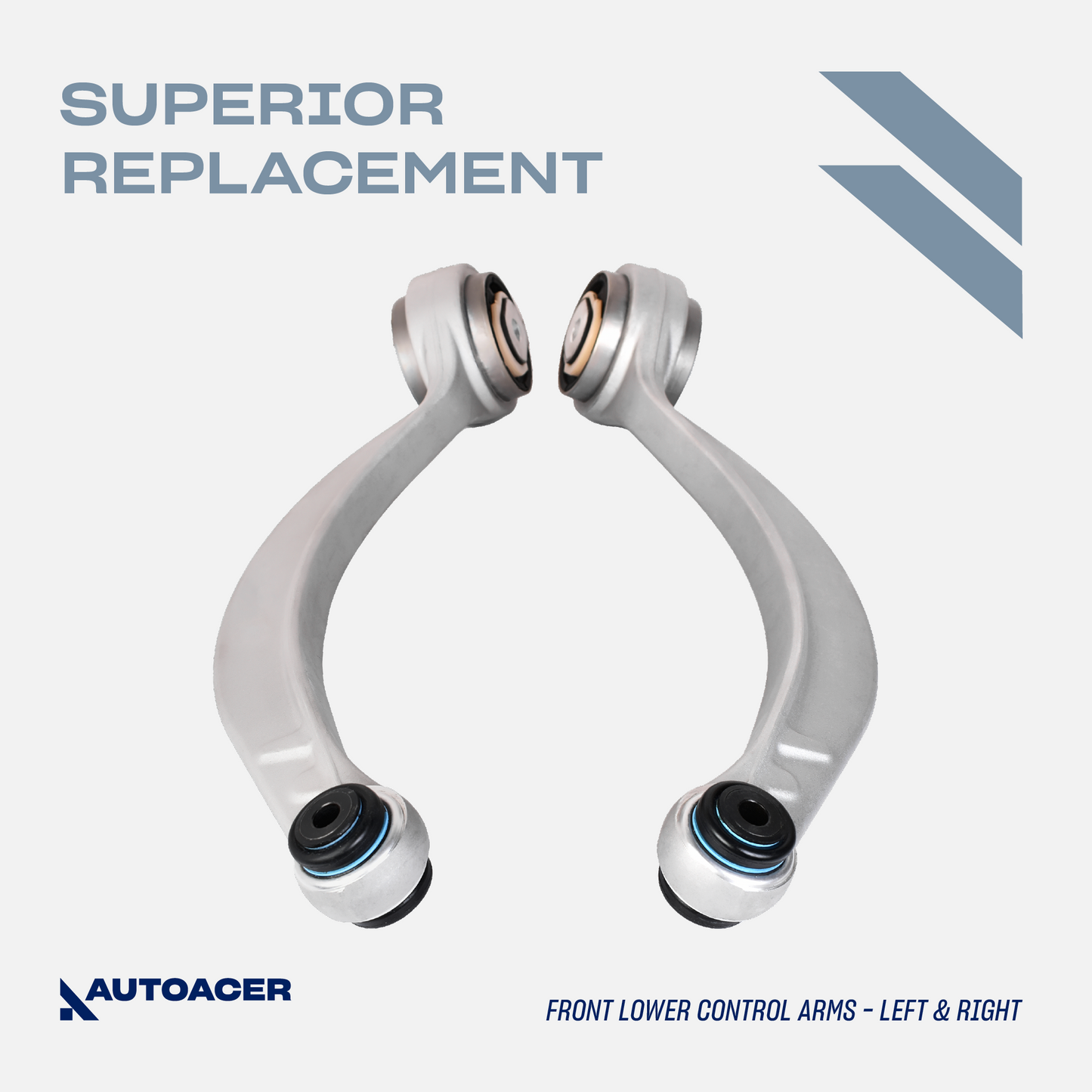 AUTOACER -8pc Front Upper Lower Control Arms with Bushings & Ball Joints Pre-Fitted, Trailing Arms & Stabilizer Bar Link for Jaguar S-Type (X200) V6 V8, XF, XFR, XFR-S (X250)