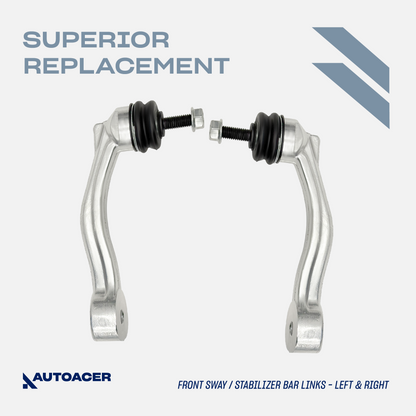 AUTOACER -8pc Front Upper Lower Control Arms with Bushings & Ball Joints Pre-Fitted, Trailing Arms & Stabilizer Bar Link for Jaguar S-Type (X200) V6 V8, XF, XFR, XFR-S (X250)