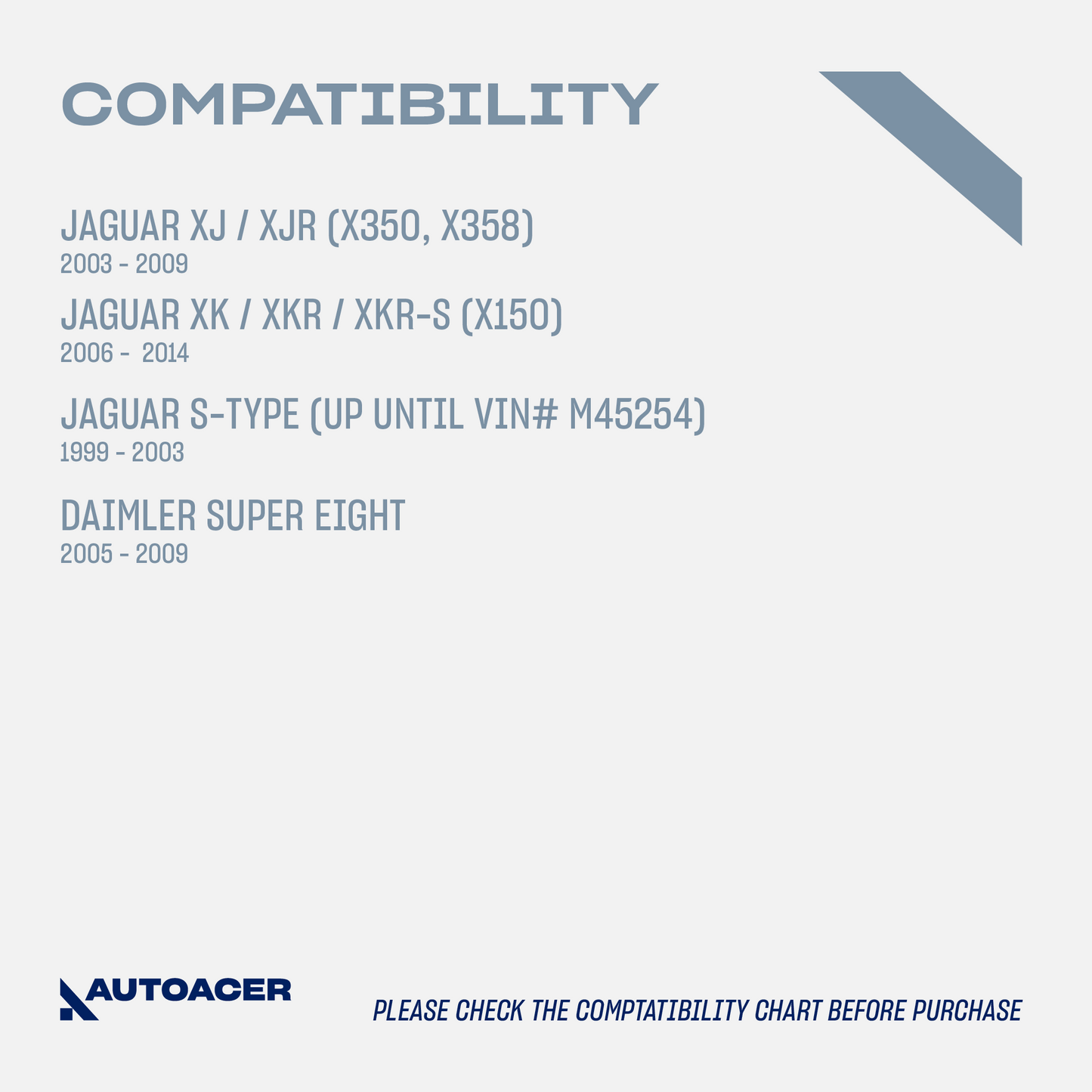 AUTOACER - 8pc Front Upper Lower Control Arms with Bushings & Ball Joints Pre-fitted, Trailing Arms & Stabilizer Bar Link Kit for Jaguar S-Type, XJ, XJR (X350, X358), XK, XKR, XKR-S (X150), Daimler Super Eight