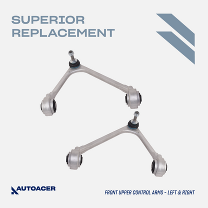 AUTOACER - 8pc Front Upper Lower Control Arms with Bushings & Ball Joints Pre-fitted, Trailing Arms & Stabilizer Bar Link Kit for Jaguar S-Type, XJ, XJR (X350, X358), XK, XKR, XKR-S (X150), Daimler Super Eight