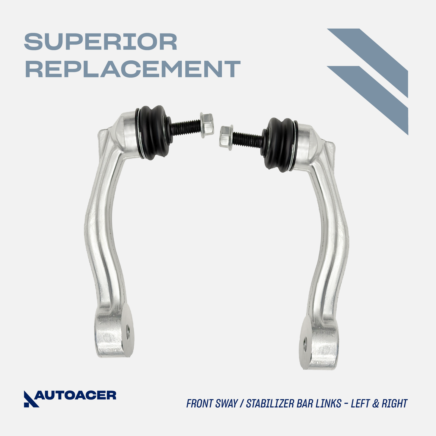 AUTOACER - 8pc Front Upper Lower Control Arms with Bushings & Ball Joints Pre-fitted, Trailing Arms & Stabilizer Bar Link Kit for Jaguar S-Type, XJ, XJR (X350, X358), XK, XKR, XKR-S (X150), Daimler Super Eight