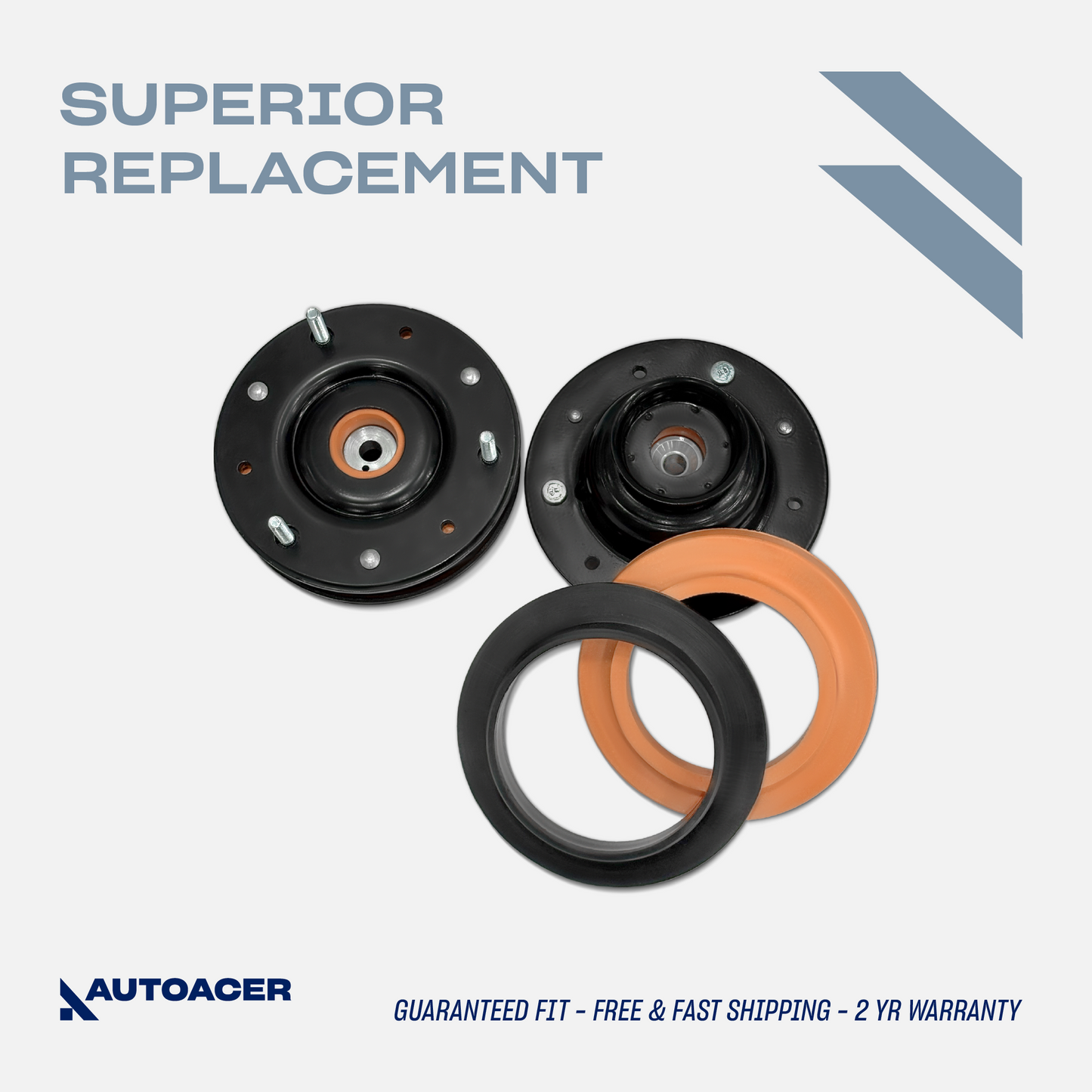 AUTOACER - 2pc Front Top Upper Spring Seat / Strut Mount Kit for Jaguar XK8 (X100), XKR (X100)