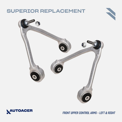 AUTOACER 12 piece Front Suspension Kit - Control Arms, Knuckle Arm Ball Joints, Outer Tie Rods & Sway Bar Links for Jaguar