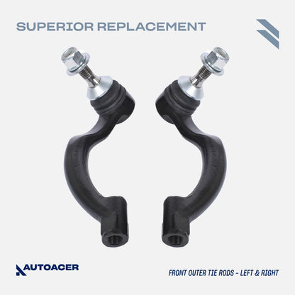 AUTOACER 12 piece Front Suspension Kit - Control Arms, Knuckle Arm Ball Joints, Outer Tie Rods & Sway Bar Links for Jaguar