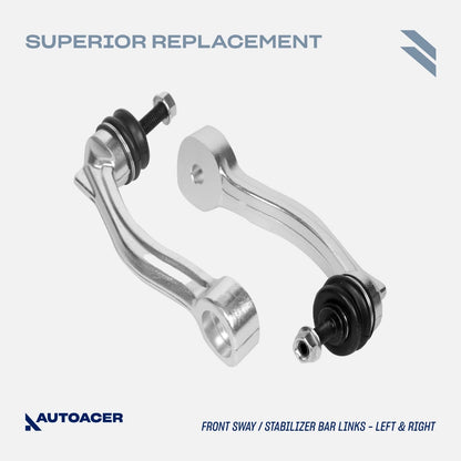 AUTOACER 12 piece Front Suspension Kit - Control Arms, Knuckle Arm Ball Joints, Outer Tie Rods & Sway Bar Links for Jaguar