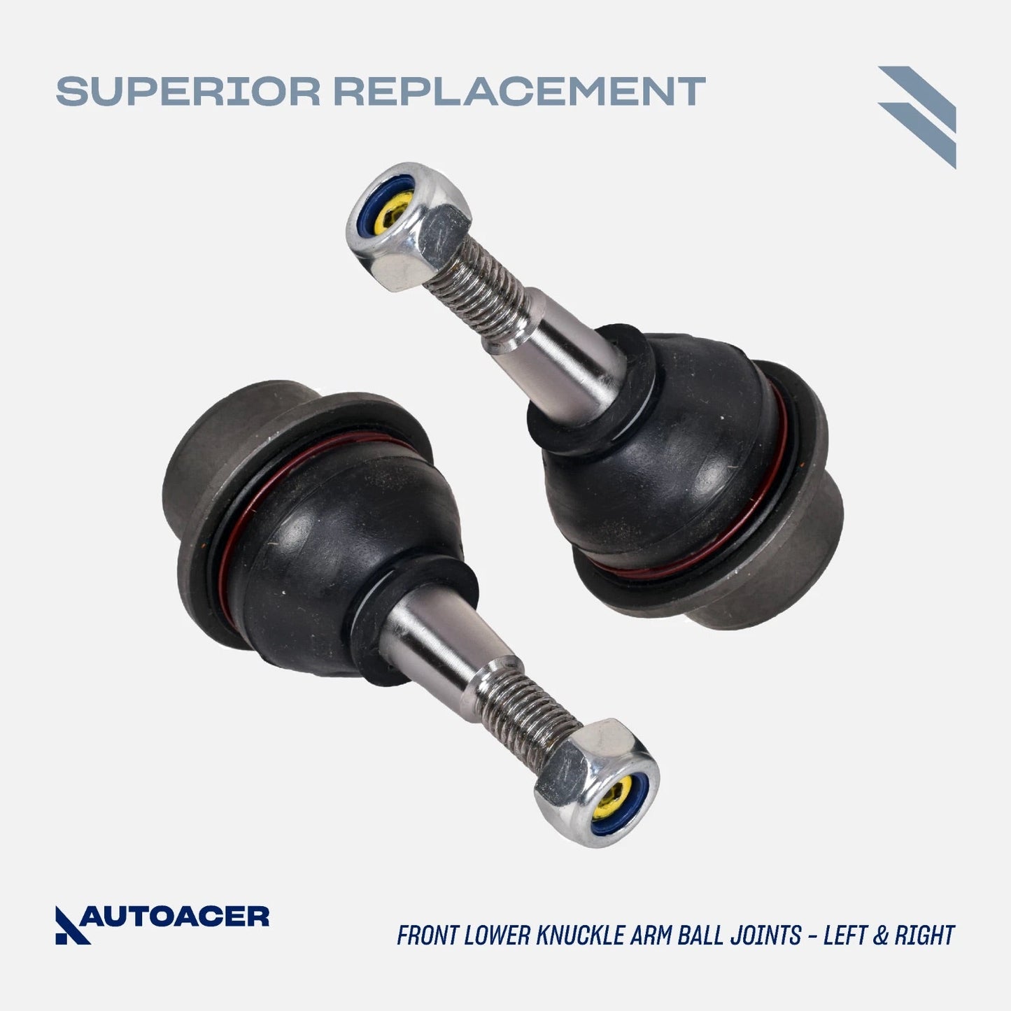 AUTOACER 12 piece Front Suspension Kit - Control Arms, Knuckle Arm Ball Joints, Outer Tie Rods & Sway Bar Links for Jaguar