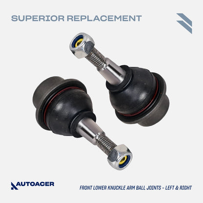 AUTOACER 12 piece Front Suspension Kit - Control Arms, Knuckle Arm Ball Joints, Outer Tie Rods & Sway Bar Links for Jaguar