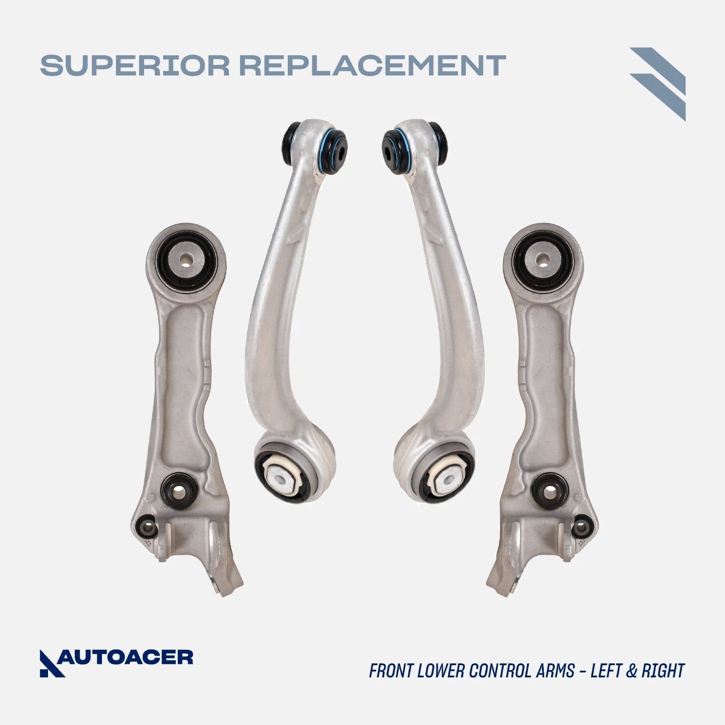 AUTOACER 12 piece Front Suspension Kit - Control Arms, Knuckle Arm Ball Joints, Outer Tie Rods & Sway Bar Links for Jaguar