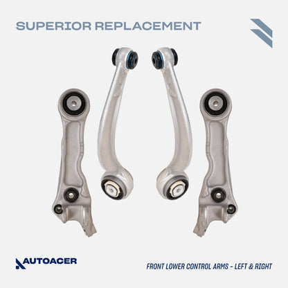 AUTOACER 12 piece Front Suspension Kit - Control Arms, Knuckle Arm Ball Joints, Outer Tie Rods & Sway Bar Links for Jaguar