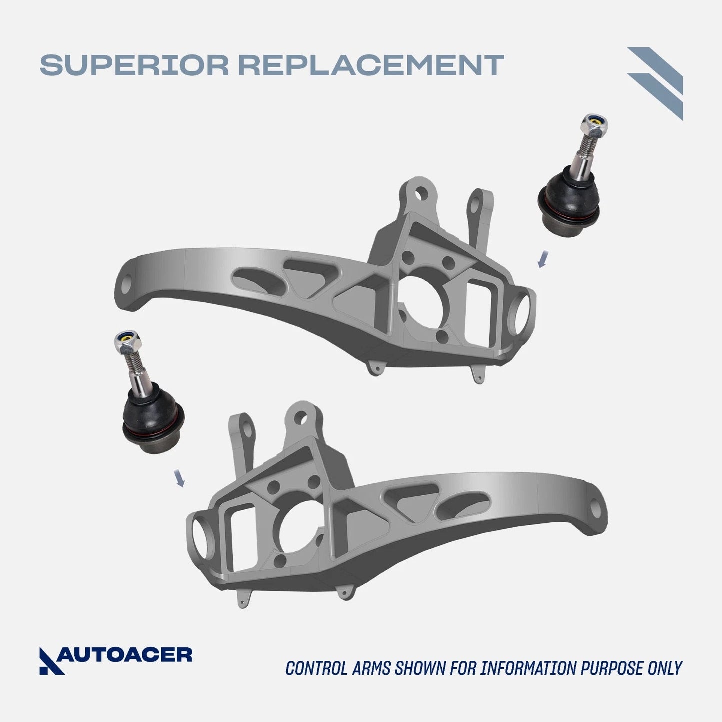 AUTOACER 12 piece Front Suspension Kit - Control Arms, Knuckle Arm Ball Joints, Outer Tie Rods & Sway Bar Links for Jaguar