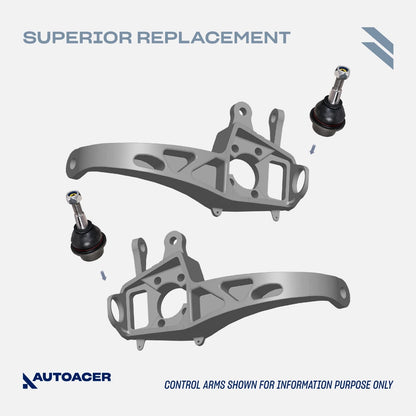 AUTOACER 12 piece Front Suspension Kit - Control Arms, Knuckle Arm Ball Joints, Outer Tie Rods & Sway Bar Links for Jaguar