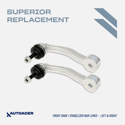 AUTOACER - 4pc Front Lower Control Arm with Bushings Pre-Fitted & Stabilizer Bar Link for Jaguar S-Type (X200), XJ, XJR, XJ8 (X350 / X358), XK, XKR, XKR-S (X150), XF, XFR, XFR-S (X250), Daimler Super Eight