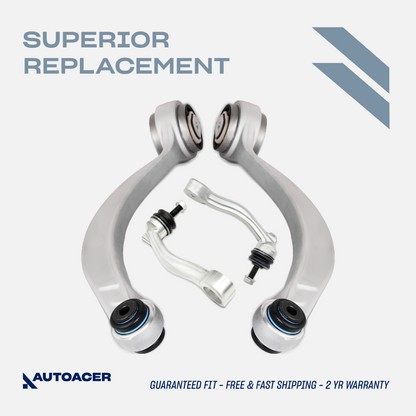 AUTOACER - 4pc Front Lower Control Arm with Bushings Pre-Fitted & Stabilizer Bar Link for Jaguar S-Type (X200), XJ, XJR, XJ8 (X350 / X358), XK, XKR, XKR-S (X150), XF, XFR, XFR-S (X250), Daimler Super Eight