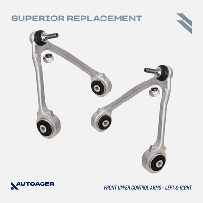 Complete Front Suspension Kit 14 pcs - Upper, Lower Control Arms, Lower Ball Joints, Sway Bar Links, Outer Tie Rod Set & Strut Mount Assembly for XK, XKR, XKR-S, XF, XFR, XFR-S