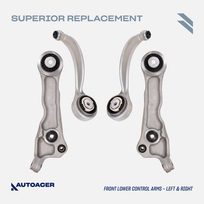 Complete Front Suspension Kit 14 pcs - Upper, Lower Control Arms, Lower Ball Joints, Sway Bar Links, Outer Tie Rod Set & Strut Mount Assembly for XK, XKR, XKR-S, XF, XFR, XFR-S