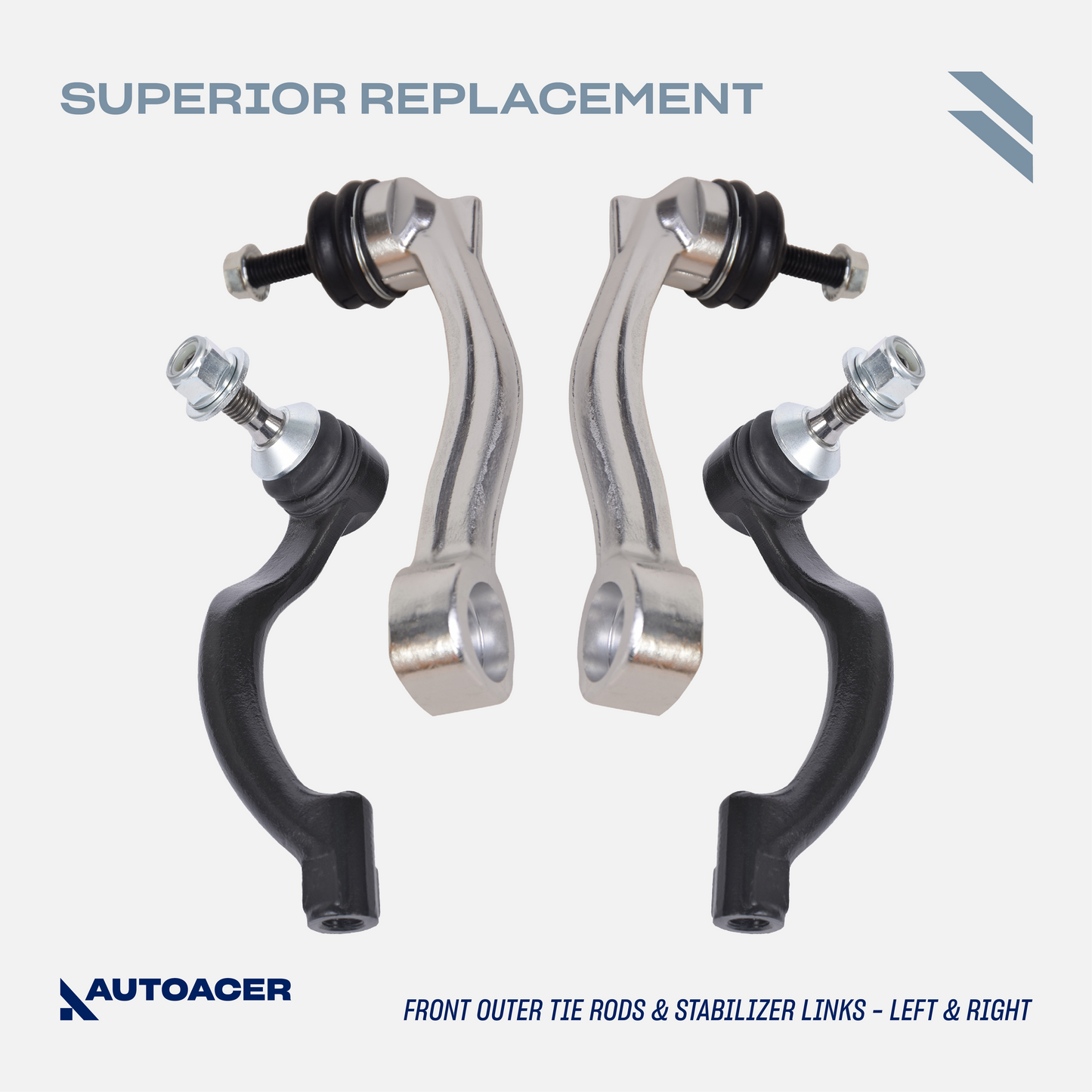 Complete Front Suspension Kit 14 pcs - Upper, Lower Control Arms, Lower Ball Joints, Sway Bar Links, Outer Tie Rod Set & Strut Mount Assembly for XK, XKR, XKR-S, XF, XFR, XFR-S