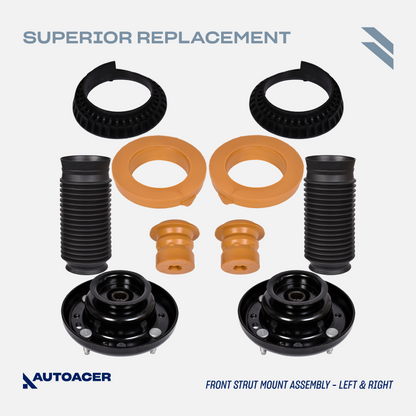 Complete Front Suspension Kit 14 pcs - Upper, Lower Control Arms, Lower Ball Joints, Sway Bar Links, Outer Tie Rod Set & Strut Mount Assembly for XK, XKR, XKR-S, XF, XFR, XFR-S