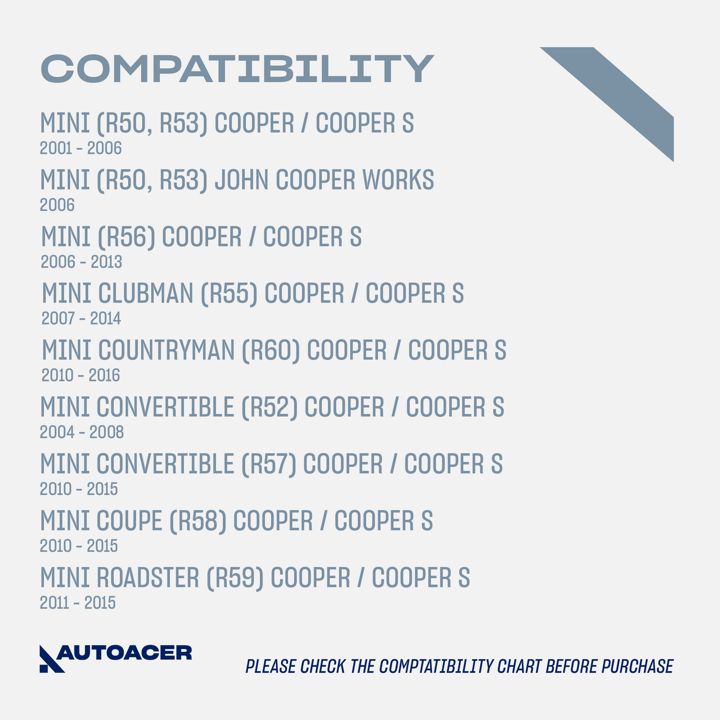 AUTOACER - 2pc Rear Upper / Lower Wishbone Control Arm Kit for MINI COOPER S, Convertible, Roadster (R50, R52, R53, R55, R56, R57, R58, R59, R60,