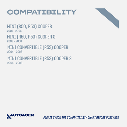 AUTOACER - 8pc Front Strut Mounts with Bearing, Bearing Seat, Dust Boots & Bump Stops for MINI COOPER (R50, R52, R53)