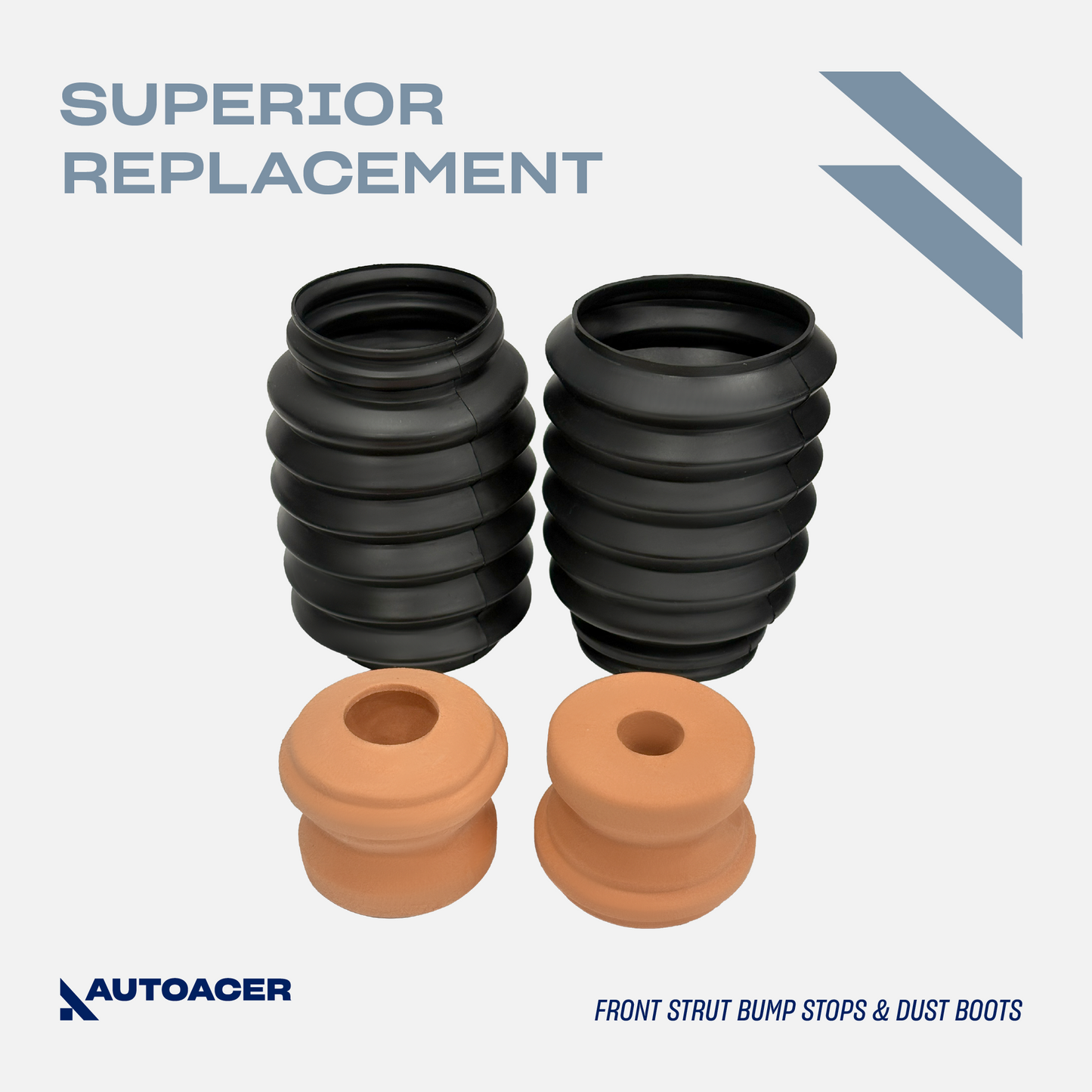 AUTOACER - 8pc Front Strut Mounts with Bearing, Bearing Seat, Dust Boots & Bump Stops for MINI COOPER (R50, R52, R53)