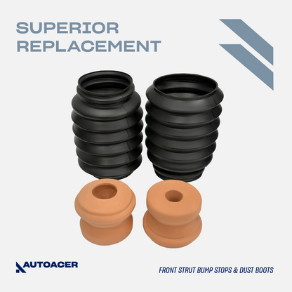 AUTOACER - 8pc Front Strut Mounts with Bearing, Bearing Seat, Dust Boots & Bump Stops for MINI COOPER (R50, R52, R53)