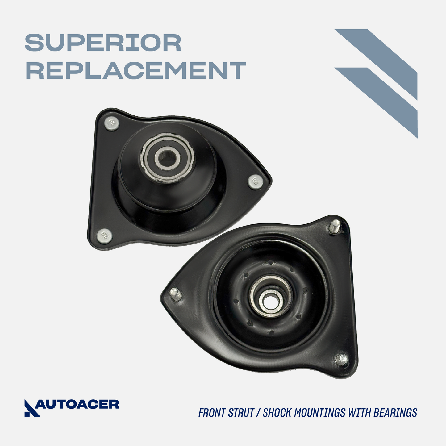 AUTOACER - 8pc Front Strut Mounts with Bearing, Bearing Seat, Dust Boots & Bump Stops for MINI COOPER (R50, R52, R53)