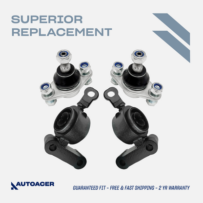 AUTOACER - 4pc Front Lower Control Arm Bushings with Bracket & Outer Ball Joint Kit for MINI COOPER/S (R50, R52, R53)
