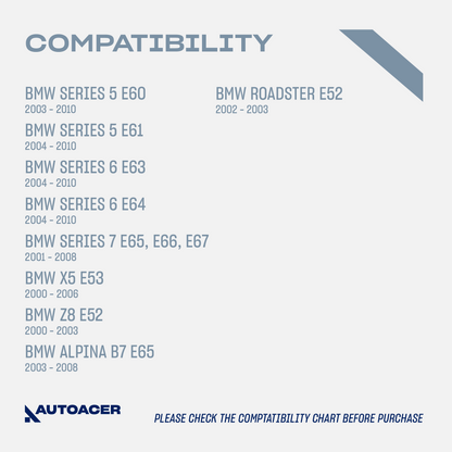 AUTOACER - 4pc Subframe Mount Hex Bolts With Washer (M14x1.5x138mm 10.9 Grade) for BMW Series 5 E60 / E61, Series 6 E63 / E64, Series 7 E65 / E66 / E67, X5 E53, Z8 E52, Alpina B7 E65, Roadster E52