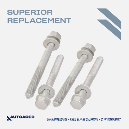 AUTOACER - 4pc Subframe Mount Hex Bolts With Washer (M14x1.5x138mm 10.9 Grade) for BMW Series 5 E60 / E61, Series 6 E63 / E64, Series 7 E65 / E66 / E67, X5 E53, Z8 E52, Alpina B7 E65, Roadster E52