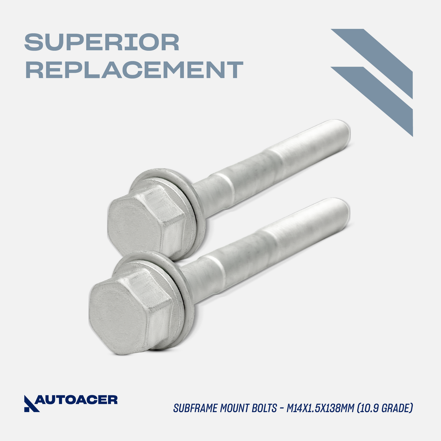 AUTOACER - 4pc Subframe Mount Hex Bolts With Washer (M14x1.5x138mm 10.9 Grade) for BMW Series 5 E60 / E61, Series 6 E63 / E64, Series 7 E65 / E66 / E67, X5 E53, Z8 E52, Alpina B7 E65, Roadster E52