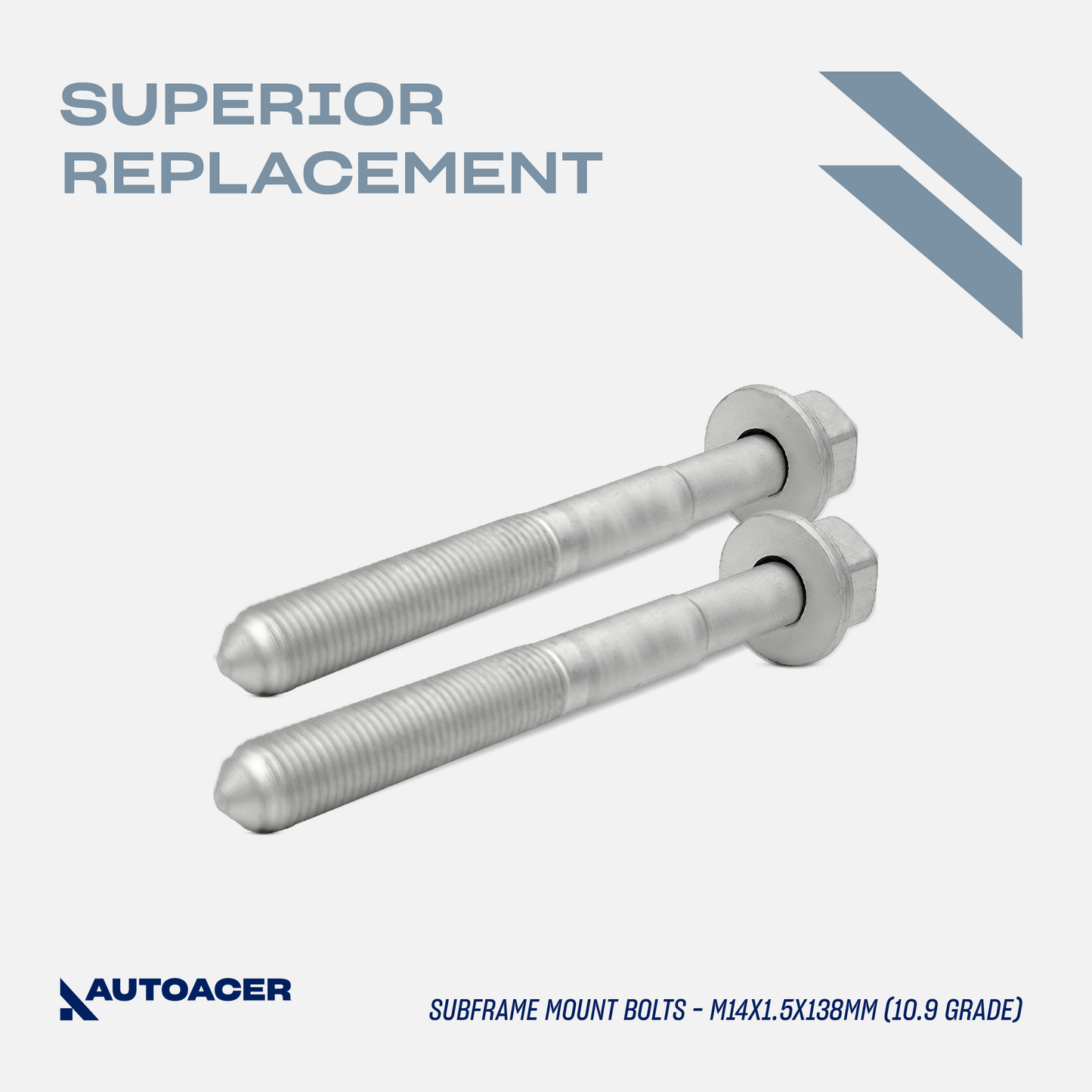 AUTOACER - 4pc Subframe Mount Hex Bolts With Washer (M14x1.5x138mm 10.9 Grade) for BMW Series 5 E60 / E61, Series 6 E63 / E64, Series 7 E65 / E66 / E67, X5 E53, Z8 E52, Alpina B7 E65, Roadster E52