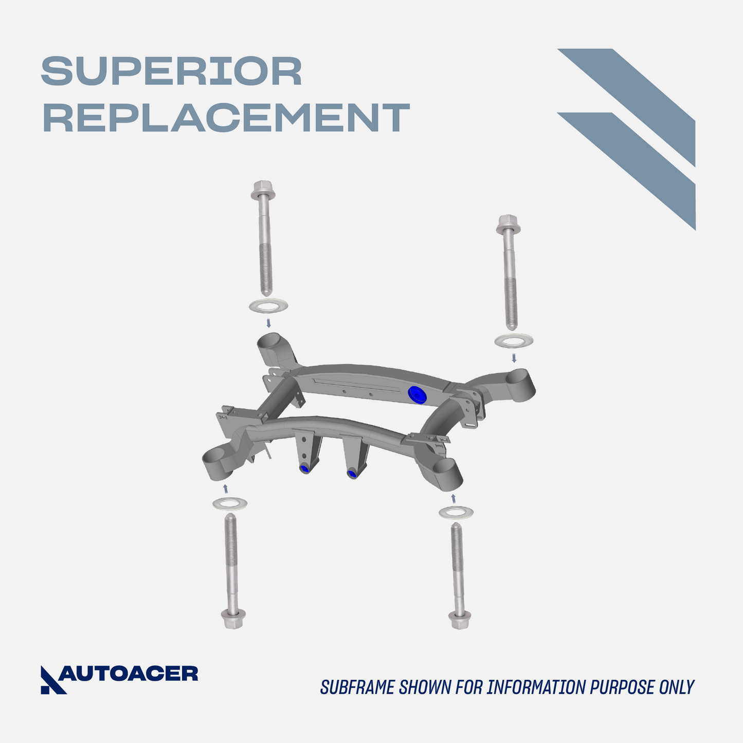 AUTOACER - 4pc Subframe Mount Hex Bolts With Washer (M14x1.5x138mm 10.9 Grade) for BMW Series 5 E60 / E61, Series 6 E63 / E64, Series 7 E65 / E66 / E67, X5 E53, Z8 E52, Alpina B7 E65, Roadster E52