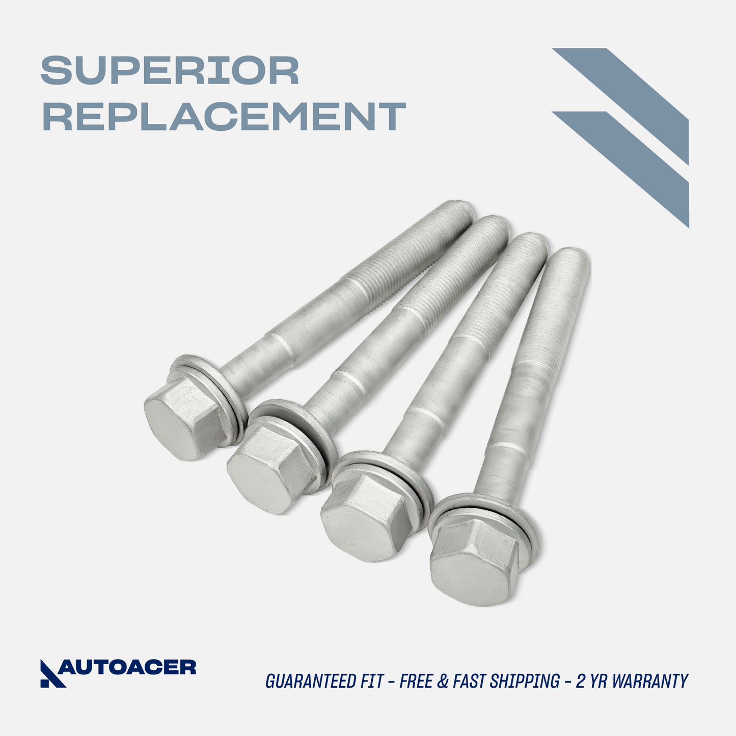 AUTOACER - 4pc Subframe Mount Hex Bolts With Washer (M14x1.5x138mm 10.9 Grade) for BMW Series 5 E60 / E61, Series 6 E63 / E64, Series 7 E65 / E66 / E67, X5 E53, Z8 E52, Alpina B7 E65, Roadster E52